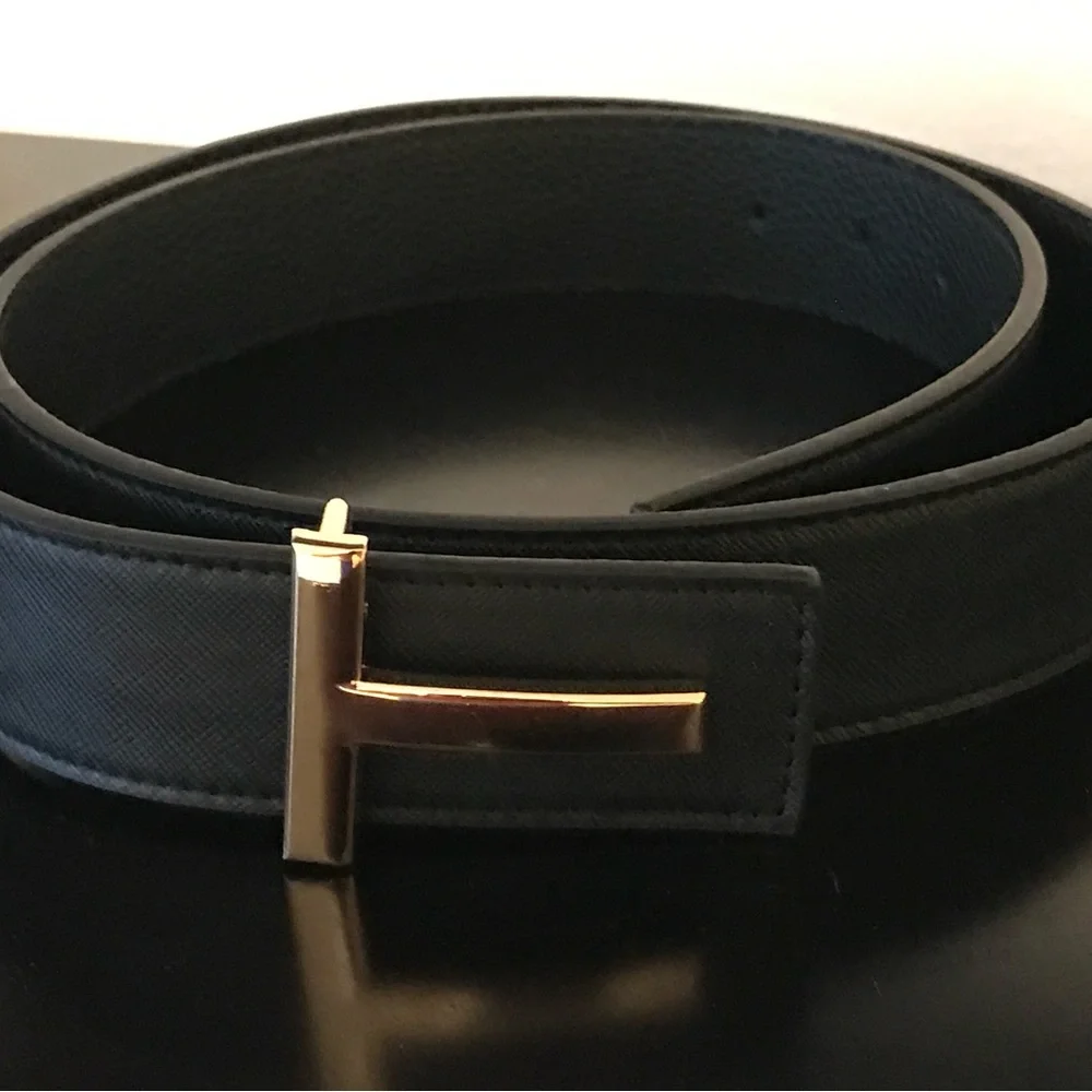 Designer Fashion Belt for men Buckle Gold